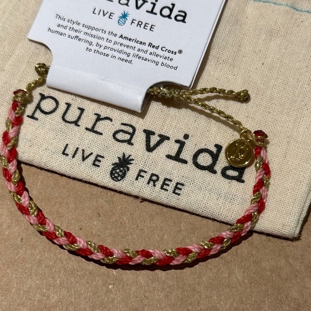 PURA VIDA Red Cross XOXO Mixed Mini Braid NEW!